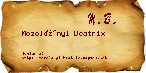 Mozolányi Beatrix névjegykártya
